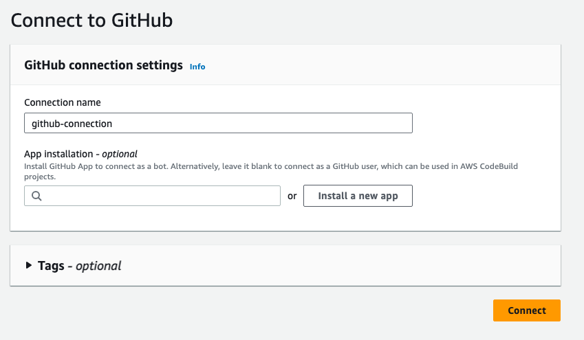 Tạo Git Connection :: TRIỂN KHAI ỨNG DỤNG LÊN EC2 VỚI AWS CODEPIPELINE